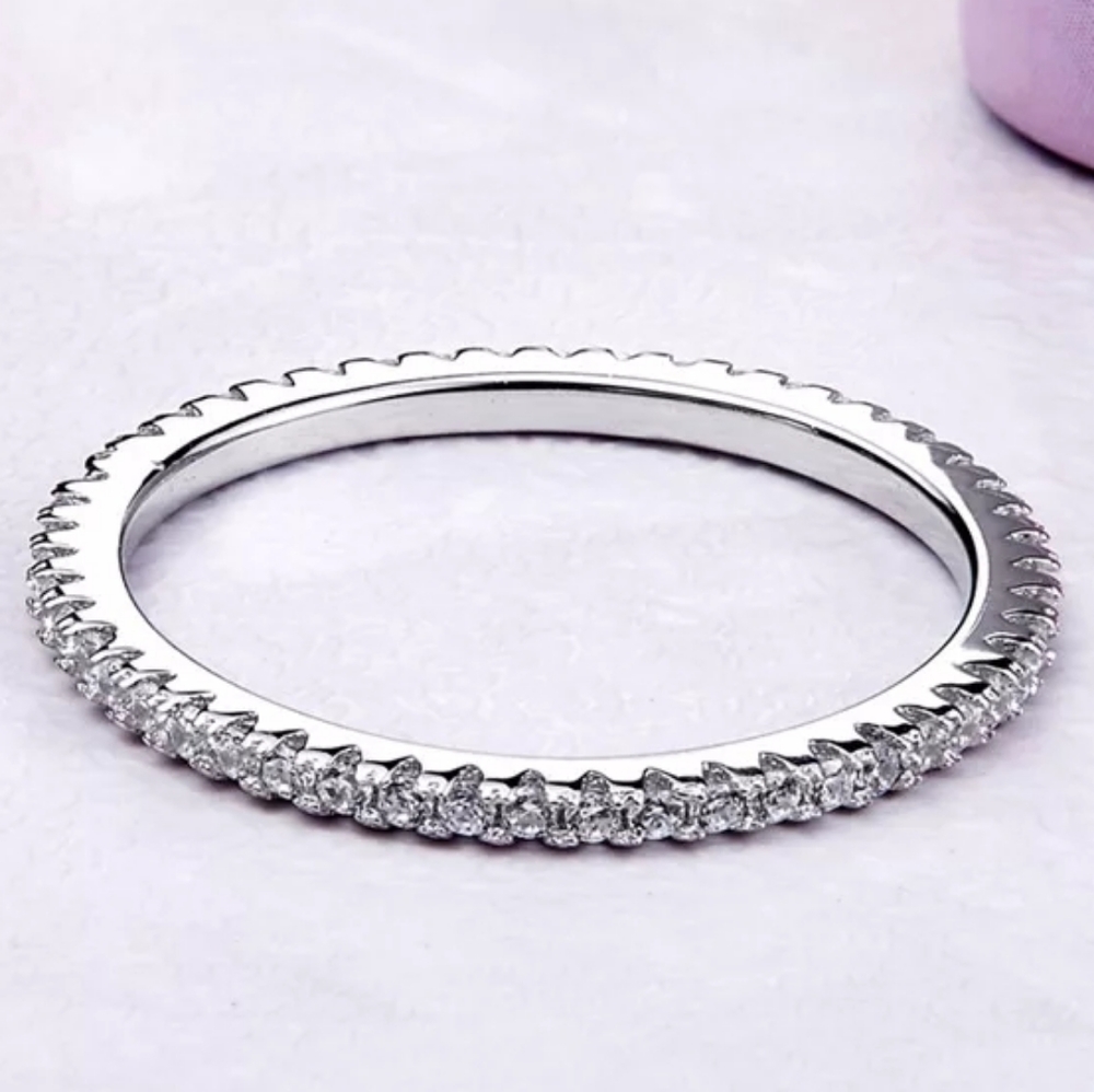 SET OF 3 Diamond Eternity Stackable Rings - Picture 5 of 6